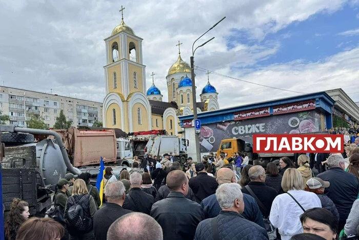 W Chmielnickim ludzie wyszli na protest przeciwko przyjazdowi Onufrija